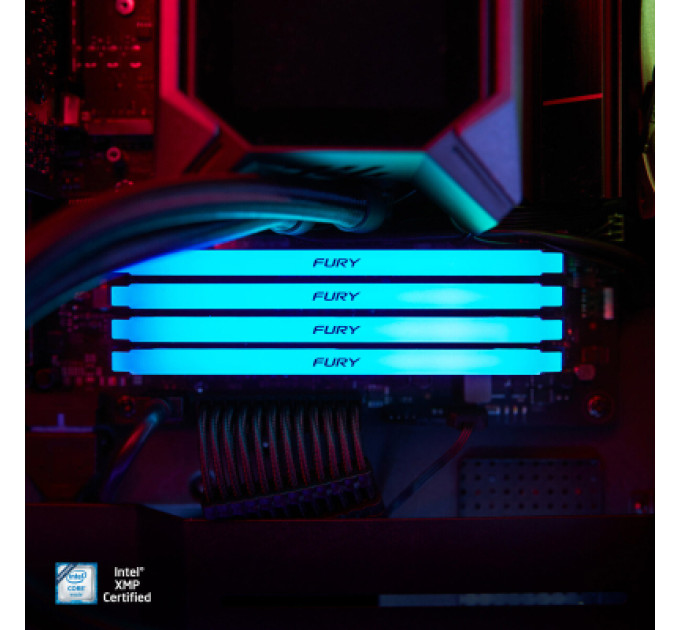 Kingston Fury (ex.HyperX) Модуль пам'яті для комп'ютера DDR4 8GB 3200 MHz Beast RGB Kingston Fury (ex.HyperX) (KF432C16BB2A/8WP)