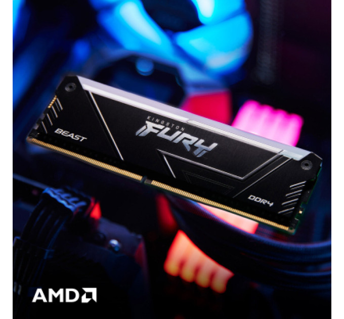 Kingston Fury (ex.HyperX) Модуль пам'яті для комп'ютера DDR4 8GB 3200 MHz Beast RGB Kingston Fury (ex.HyperX) (KF432C16BB2A/8WP)