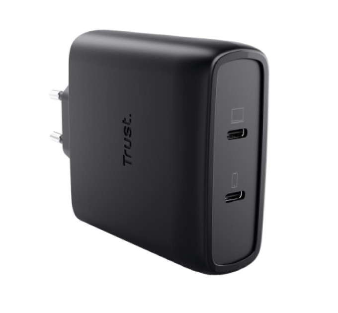 Trust Зарядний пристрій Trust 2xUSB-C 100W GaN PD/PPS black (25527_TRUST)