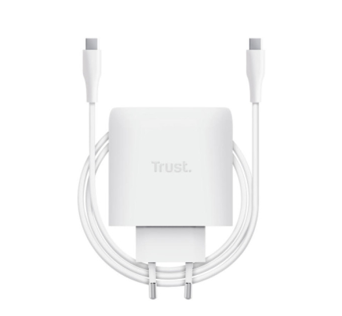 Trust Зарядний пристрій Trust USB-C 65W GaN PD/PPS white (25524_TRUST)