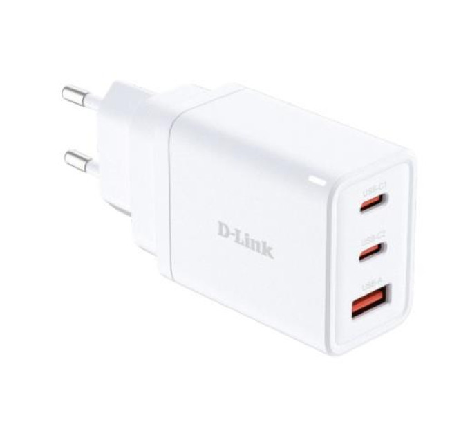 D-Link Зарядний пристрій D-Link 2xUSB-C + 1xUSB-A 65W GaN white (DCP-651)