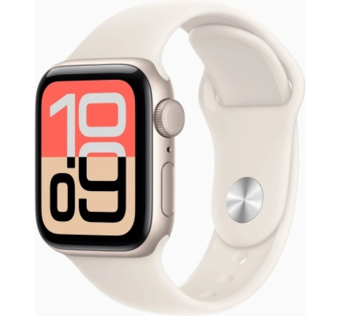 Apple Смарт-годинник Apple Watch SE 3 GPS 40mm Starlight Aluminium Case with Starlight Sport Band - S/M (MEH34RK/A)
