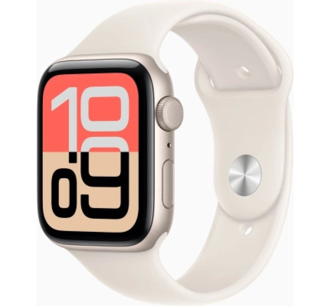 Apple Смарт-годинник Apple Watch SE 3 GPS 44mm Starlight Aluminium Case with Starlight Sport Band - S/M (MEHG4RK/A)