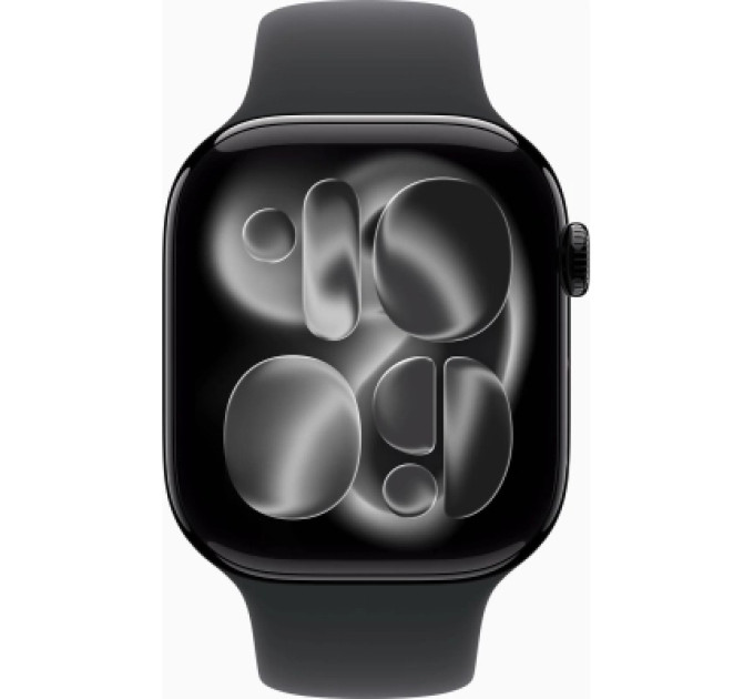 Apple Смарт-годинник Apple Watch Series 11 GPS 46mm Jet Black Aluminium Case with Black Sport Band - S/M (MEUW4RK/A)