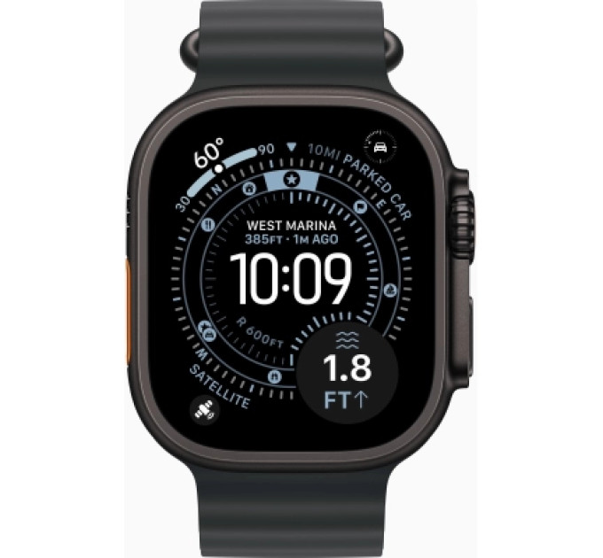 Apple Смарт-годинник Apple Watch Ultra 3 GPS + Cellular 49mm Black Titanium Case with Black Ocean Band (MF0J4QP/A)