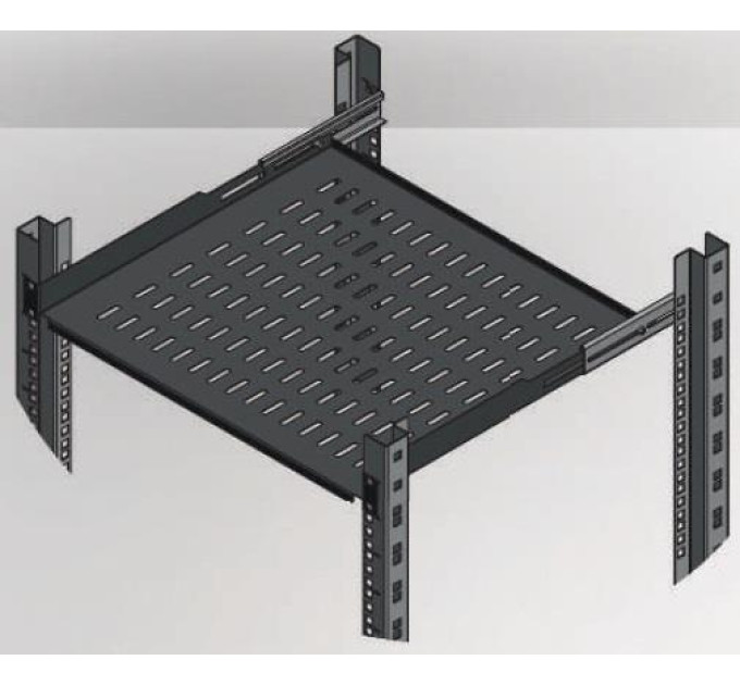 Mirsan Полка 19" 1U глиб. 350-440мм, RAL 9005 Mirsan (MR.HRM1U35.01)