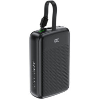Батарея універсальна Acefast 20000mAh 22,5W PD, QC/3.0 USB-A+USB-C In/Out,build-in cable M14 Black (6974316283966)