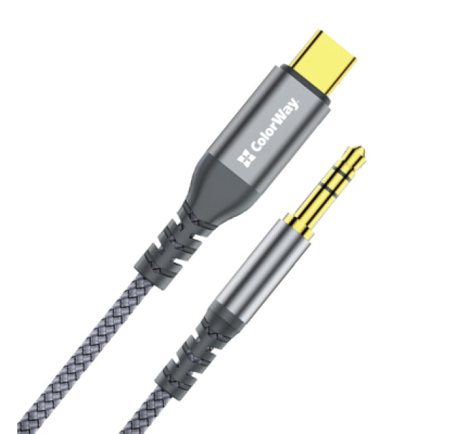 ColorWay Кабель мультимедійний USB-C to 3.5mm M 1.2m gray ColorWay (CW-CBPDJ071-G)