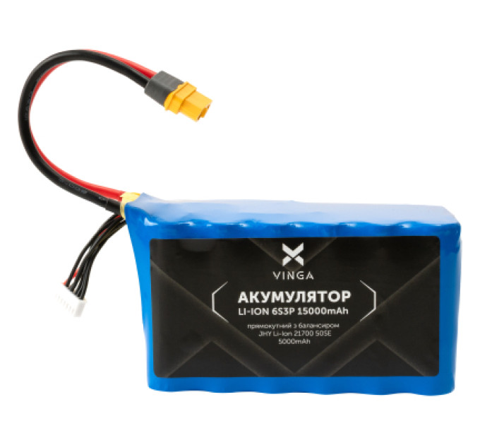 Vinga Акумулятор Vinga Li-ion 6S3P 15000mAh з балансиром (JHY Li-Ion 21700 5000mAh) (V6S3P-5000)