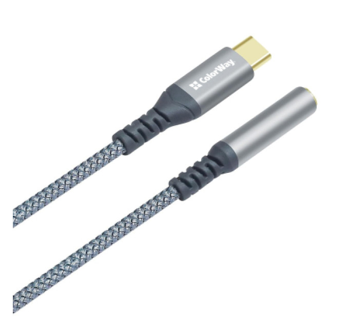 ColorWay Перехідник USB-C to 3.5mm F 0.14m gray ColorWay (CW-AD-CJ)