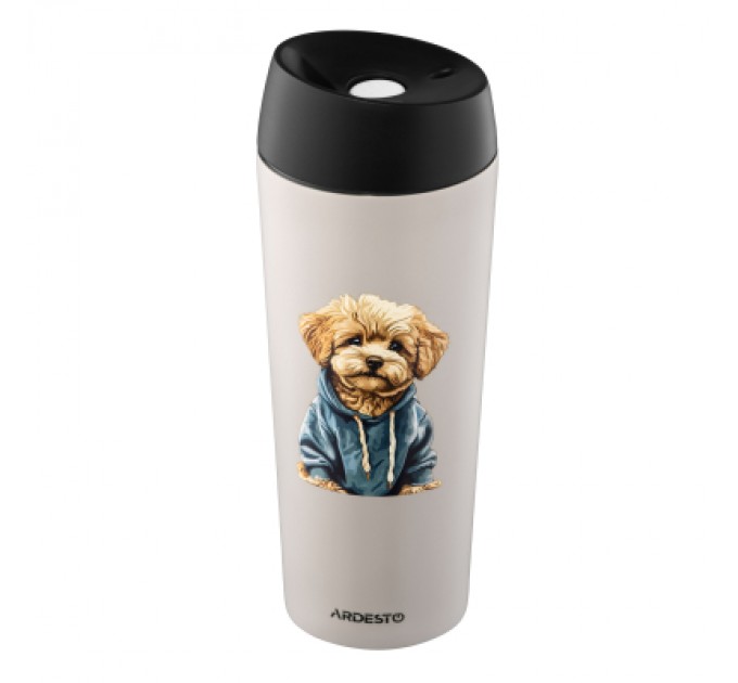 Термокружка Ardesto Coffee Time Maltipoo 450мл, нержавіюча сталь, бежевий (AR2645MP)