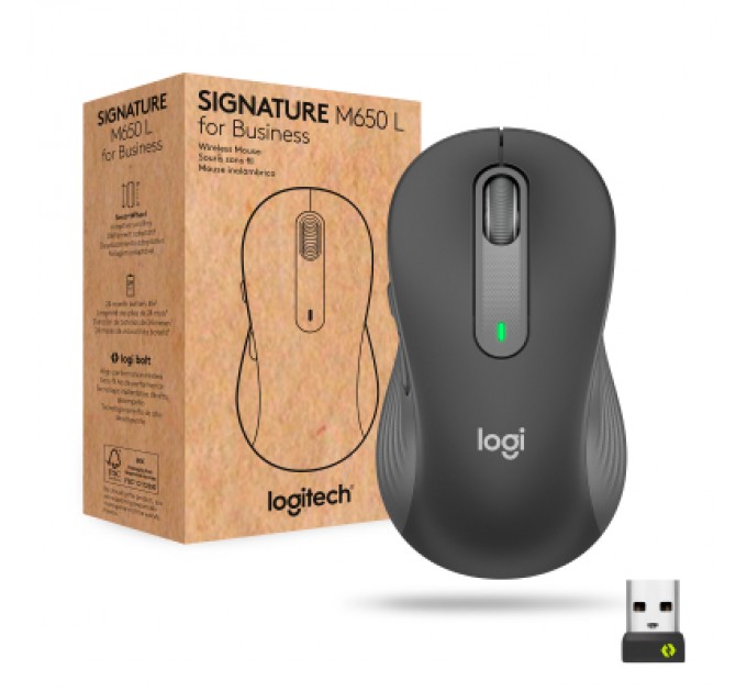 Logitech Мишка Logitech Signature M650 L Wireless Mouse for Business Graphite (910-006348)