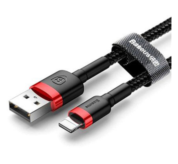 Baseus Дата кабель USB 2.0 AM to Lightning 2.0m 1.5A red-black Baseus (CALKLF-C19)
