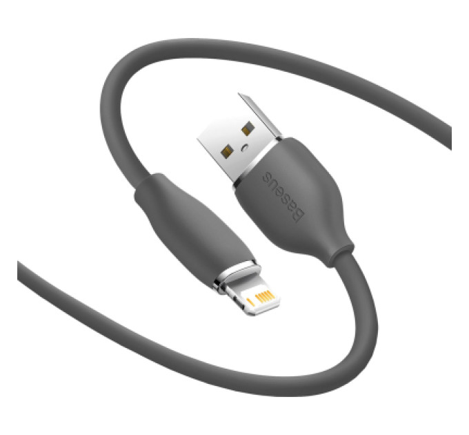 Baseus Дата кабель USB 2.0 AM to Lightning 2.0m 2.4A Jelly Liquid Silica Gel Black Baseus (CAGD000101)