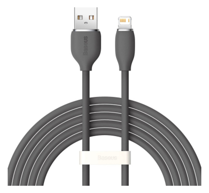 Baseus Дата кабель USB 2.0 AM to Lightning 2.0m 2.4A Jelly Liquid Silica Gel Black Baseus (CAGD000101)