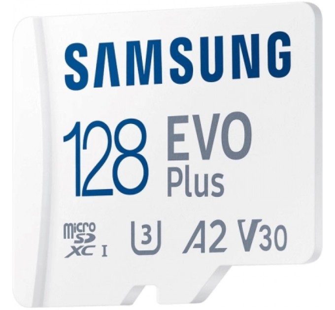 Карта пам'яті Samsung 128 GB microSDXC Class 10 UHS-I U3 V30 A2 EVO Plus+SD Adapte (MC128SA/EU)
