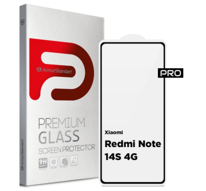 Скло захисне Armorstandart Pro Xiaomi Redmi Note 14S 4G Black (ARM82035)