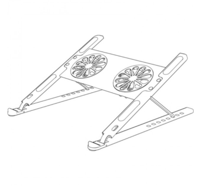 XoKo Підставка до ноутбука XoKo NST-101 Aluminium з активним охолодженням Silver (XK-NST-101-SL)