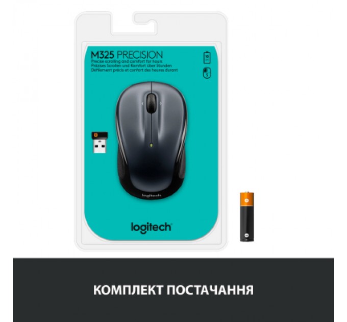 Logitech Мишка Logitech M325s Wireless Dark Silver (910-006812)