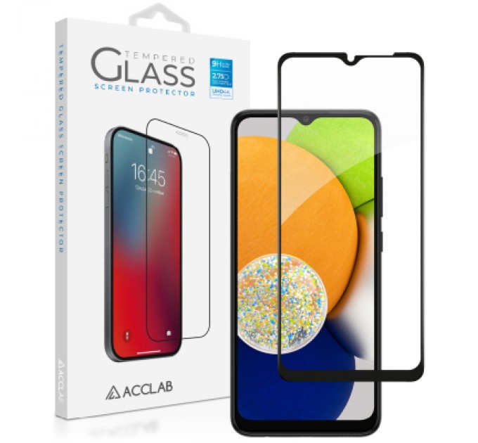 Скло захисне ACCLAB Full Glue Samsung A03 Black (1283126521621)