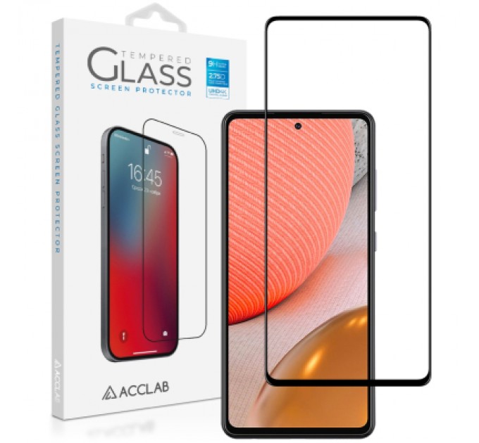 Скло захисне ACCLAB Full Glue Samsung A72 Black (1283126510557)