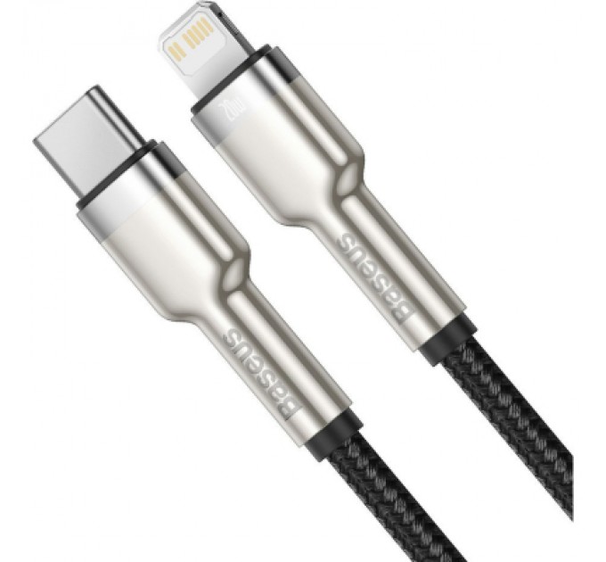 Дата кабель USB-C to Lightning 2.0m Cafule Metal PD 20W black Baseus (CATLJK-B01)
