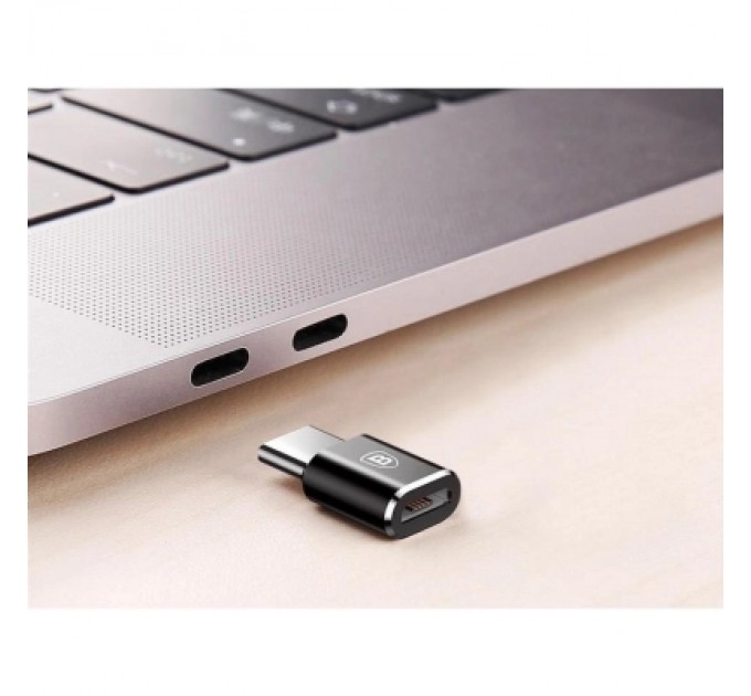 Перехідник Micro USB F To USB-C M Adapter Black Baseus (CAMOTG-01)