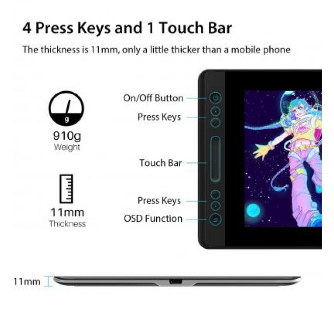 Планшет-монітор Huion Kamvas 13 (GS1331)