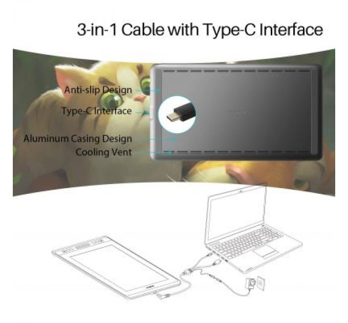 Планшет-монітор Huion Kamvas 13 (GS1331)