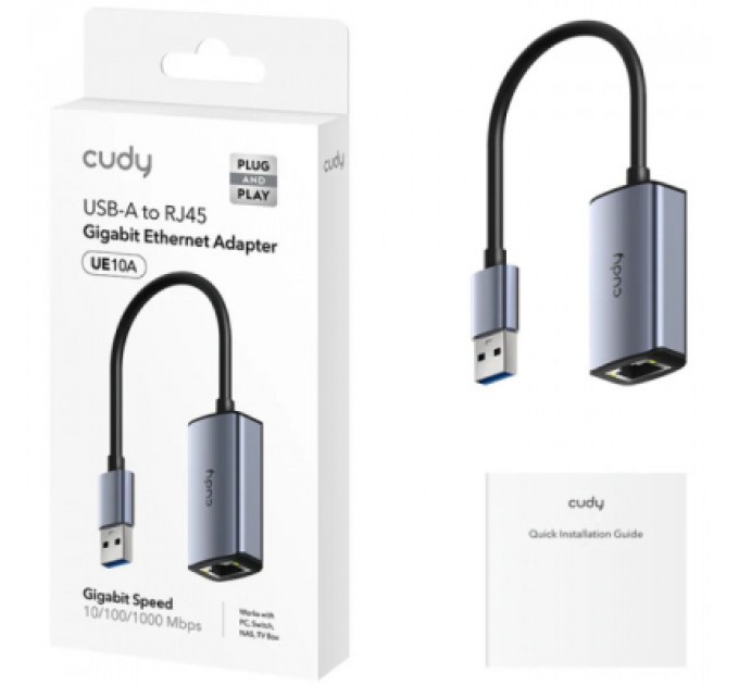 Адаптер USB 3.0 AM to RJ45 Ethernet 1000Mbps Cudy (UE10A)