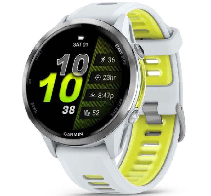 Garmin Смарт-годинник Garmin Forerunner 970, Whitestone/Amp Yellow, GPS (010-02969-11)