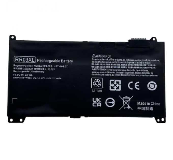 Акумулятор до ноутбука HP ProBook 450 G4 RR03XL, 40Wh (3500mAh), 3cell, 11.4V, Li-ion AlSoft (A47722)