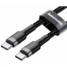 Дата кабель USB-C to USB-C 2.0m USB 3.1 3A grey-black Baseus (CATKLF-HG1)