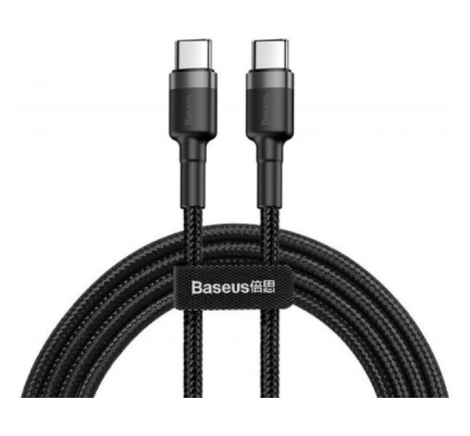 Дата кабель USB-C to USB-C 2.0m USB 3.1 3A grey-black Baseus (CATKLF-HG1)