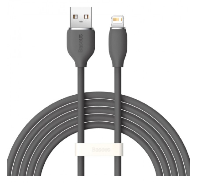 Дата кабель USB 2.0 AM to Lightning 2.0m 2.4A Jelly Liquid Silica Gel Black Baseus (CAGD000101)