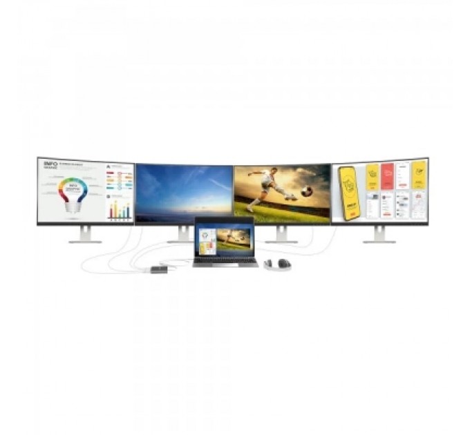 Адаптер USB-C to 4xHDMI F quad display J5create (JCA366-N)