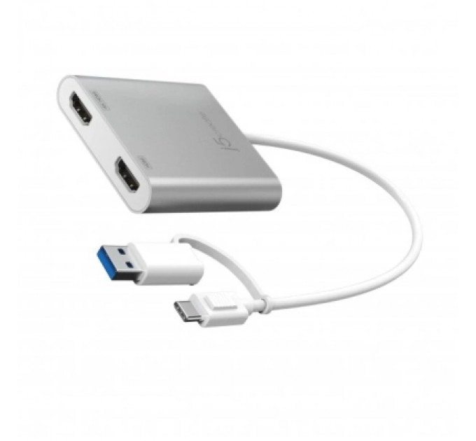 Адаптер USB-C/A to 2xHDMI F dual display J5create (JCA365-N)