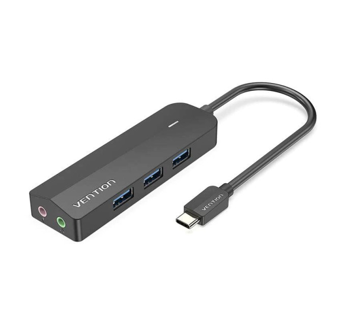 Vention Концентратор Vention USB 3.1 Type-C to 3xUSB 3.0+MicroUSB+3.5mm Sound Adapter black (TGQBB)