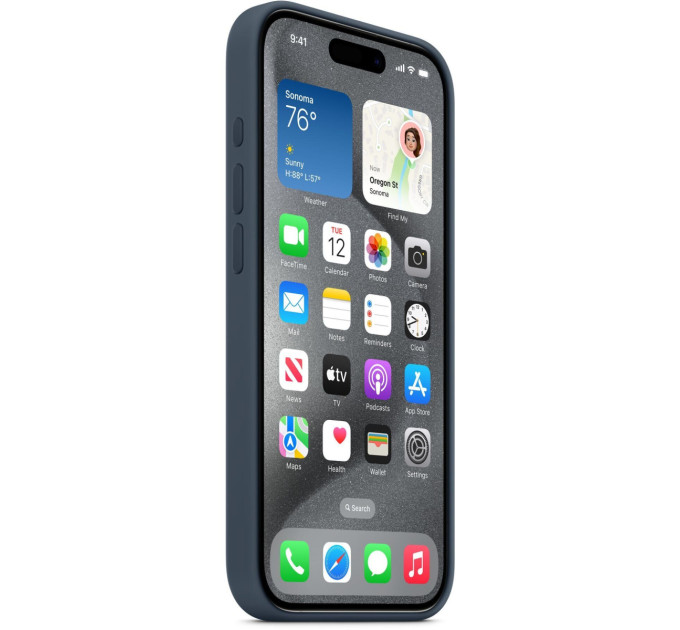 Apple Чохол-накладка Apple Silicone Case with MagSafe для Apple iPhone 15 Pro Storm Blue (MT1D3)