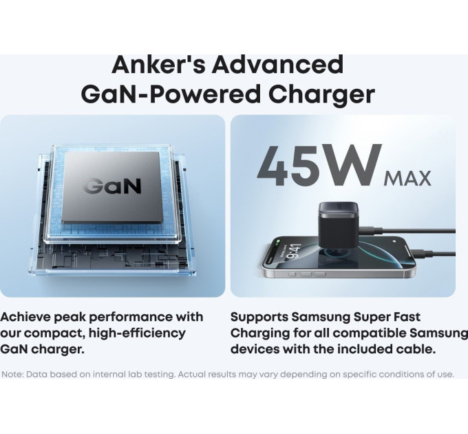Anker Мережевий зарядний пристрій Anker Nano Charger 45W USB-C Black (A2692L11)