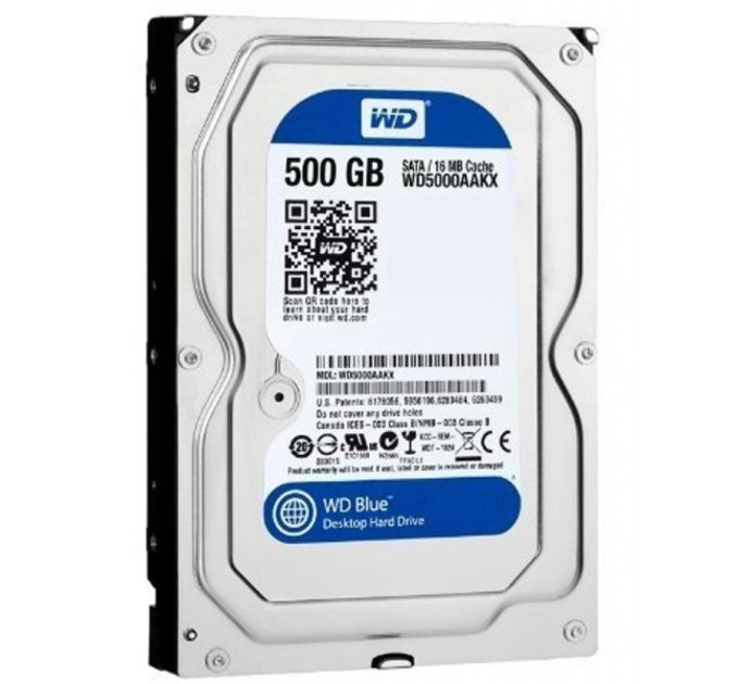 WD_ Накопичувач HDD SATA  500GB WD Blue 7200rpm 16MB (WD5000AAKX) Refurbished