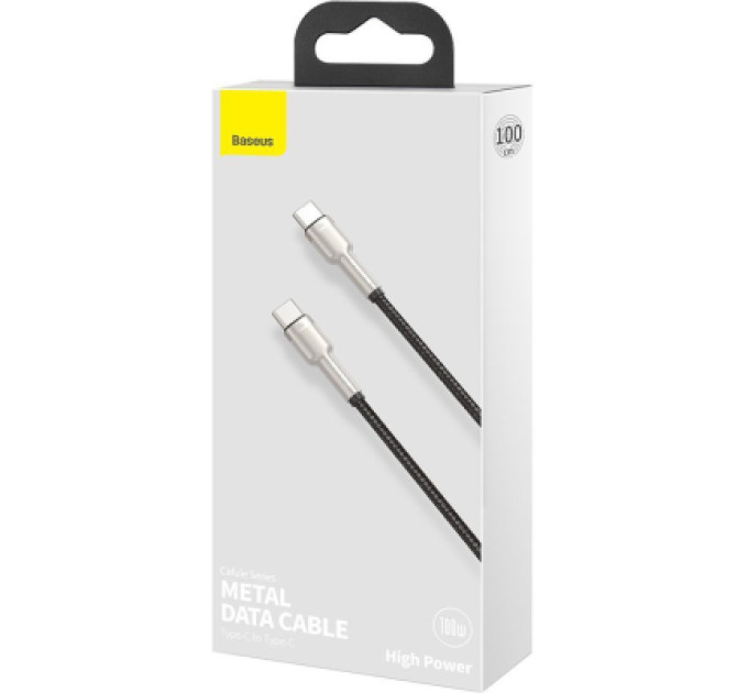 Baseus Дата кабель USB-C to USB-C 1.0m 100W metal black Baseus (CATJK-C01)