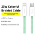 Baseus Дата кабель USB-C to Lightning 2.0m 20W green Baseus (CALD000106)