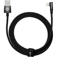 Дата кабель USB 2.0 AM to Lightning 2.0m 2.4A 90° corner black Baseus (CAVP000101)