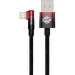 Baseus Дата кабель USB 2.0 AM to Lightning 2.0m 2.4A 90° corner black/red Baseus (CAVP000120)