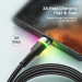 Essager Дата кабель USB 2.0 AM to USB-C 0.5m 3A LED black Essager (EXCT-XCDB01)