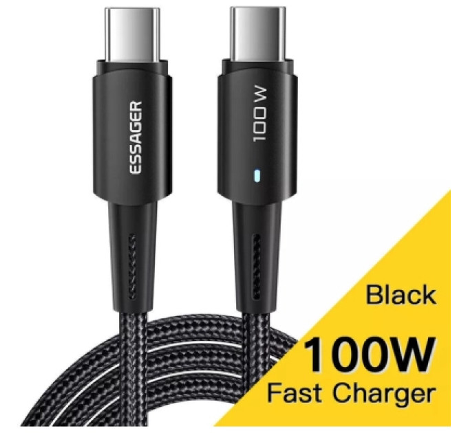 Essager Дата кабель USB-C to USB-C 1.0m 100W black Essager (EXCTT1-CG01)
