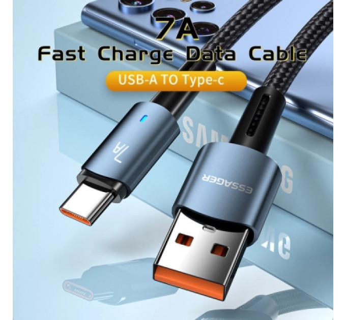 Essager Дата кабель USB 2.0 AM to USB-C 2.0m 100W blue Essager (EXC7A-CGA03-P)