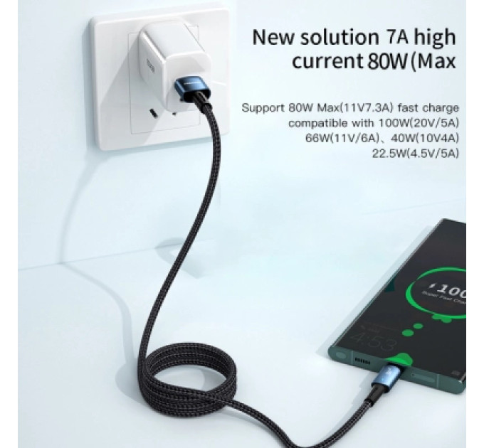 Essager Дата кабель USB 2.0 AM to USB-C 2.0m 100W blue Essager (EXC7A-CGA03-P)