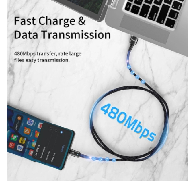 Essager Дата кабель USB 2.0 AM to USB-C 2.0m 100W blue Essager (EXC7A-CGA03-P)